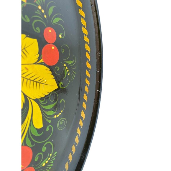 VTG Beautiful Hand Painted Russian "Lipetsk Designs" Cold Food Tray Plate - Picture 6 of 8